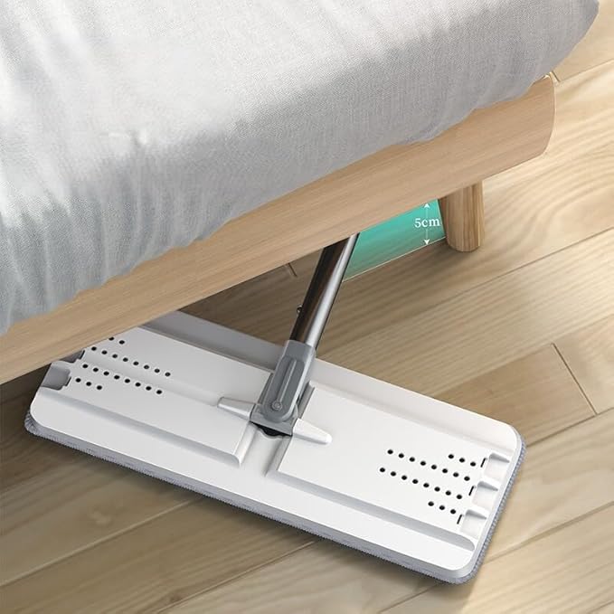 Flat Mop for Floor Cleaning Reusable Microfiber Pad and 360° Swivel Head for Easy Maneuvering Under Furniture Perfect for Hardwood Tile and Stone Surfaces