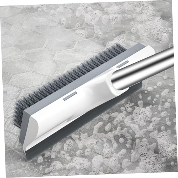 KICHOUSE Long Handle Floor Brush for Bathroom Floor Scrubbing Grout for Tile Brush Space-Saving Design