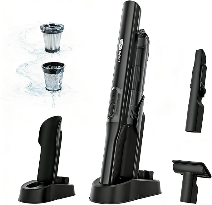 Apical Life Cordless Handheld Vacuum Cleaner 13000Pa Strong Suction Mini Vacuum with Charging Dock 40 Mins Runtime LED Light HEPA Filter One-Click Empty for Car Detailing and Home