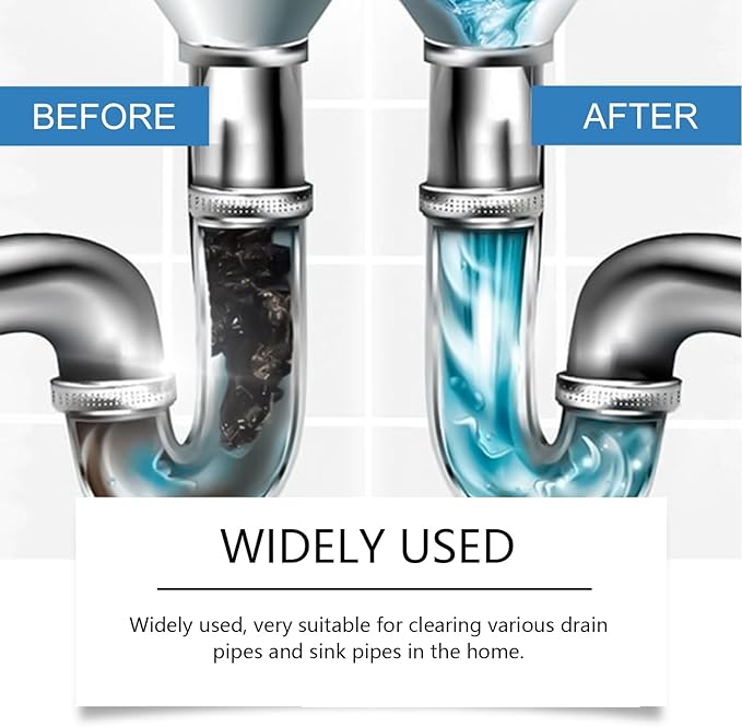 Drain Pipe Cleaner for Kitchen and Toilet Sinks - Unclog Drains &amp Remove Blockages with Ease Household Cleaning Essential(2PCS)