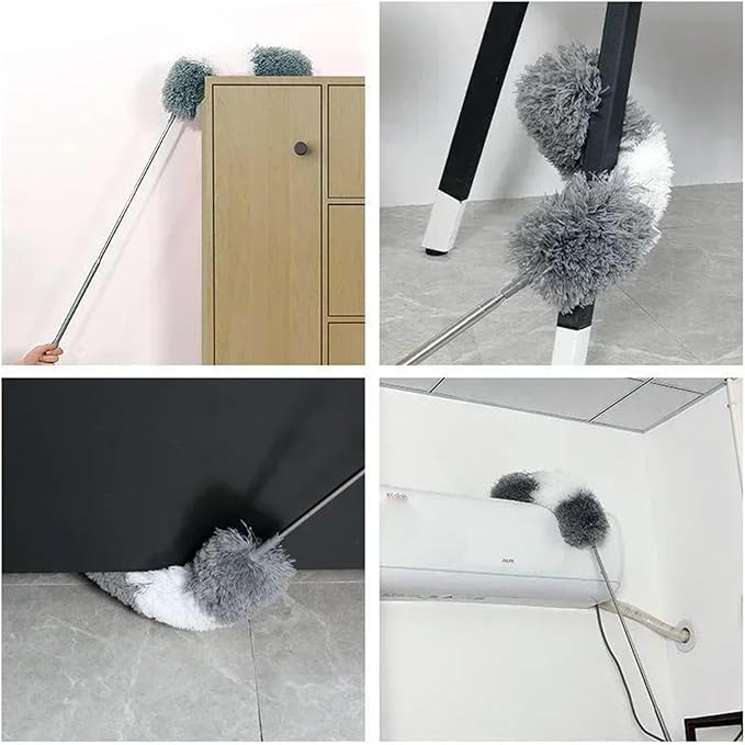 Portable Household Ceiling Blinds Cleaner Bendable Duster with Extension Pole Stair Cleaning Brush Home Tools Products(3pcs with Box)