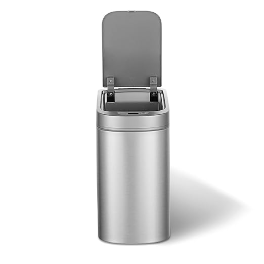 Ninestars DZT-7-2SL Bathroom Sensor Trash Can Stainless Steel 7L Auto Open and Close Waterproof Silver
