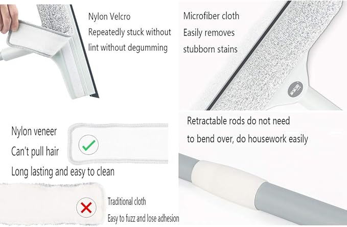 Magnetic Window Cleaner Bright Tools Telescoping High Window Cleaner Window Cleaning Equipment77-120Cm Long Telescopic Pole Best for Long Reach WindowB