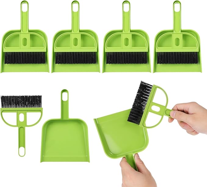 Healifty 24 Sets Mini Broom and Dustpan Set: Portable Desktop Cleaning Tools for Desk Keyboard Pet Hair - Small Hand Broom with Dust Shovel for Home Office