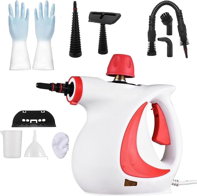 Pressurized Steam Cleaner for Home Handheld Multi-Surface Natural Steam Cleaner Lightweight and Maneuverable Ideal for Tile Sink Stove Windows Upholstery Car and More