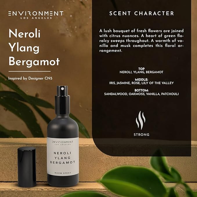 ENVIRONMENT Inspired by Designer Perfume CN5 Room Spray 100ml Air Freshener (Neroli | Ylang | Bergamot) Home Fragrance Accessories Room Perfume Room Deodorizer Vegan &amp Cruelty-Free