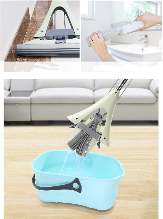 Mop Household Folding Squeezing Water Glue Cotton Absorbent Lazy Mopping Artifact Drag Free Hand Washing Mop
