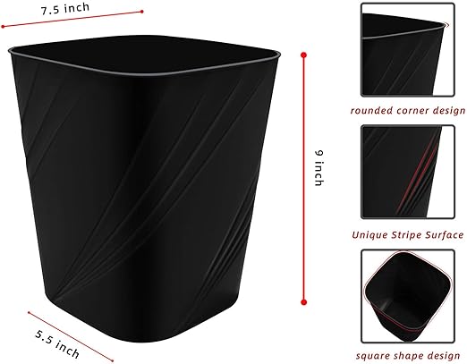 DAJITRE 1.8 Gallon Small Trash Can Wastebasket Recycling Bin 1.6 Gallon Small Plastic Trash Can Wastebasket Recycling Bin