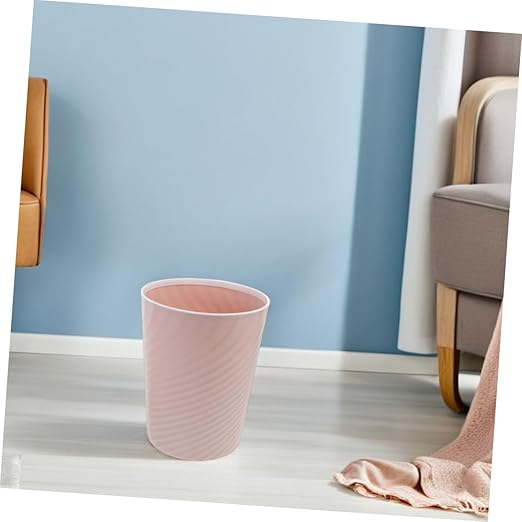 Cabilock 2pcs Small Trash Can Lidless Plastic Wastebasket for Bathroom Bedroom Office and Kitchen Compact Garbage Bin with Ribbed Stability and Stylish Design