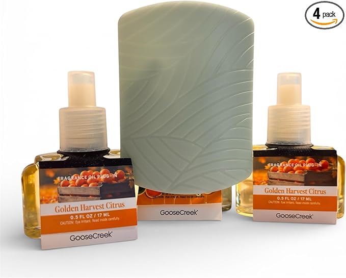 Goose Creek Golden Harvest Citrus Fragrance Oil Plug-In Refills Autumn's Embrace Wallflower 3 Pack 0.5 FL OZ Each