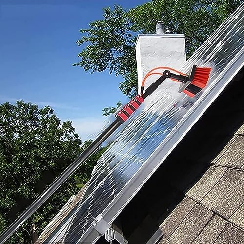 Glass Cleaning Brush Home Water Fed Telescopic Pole Kit Solar Panel Brush Rotating for Photovoltaic PanelExtendable Window Cleaning Pole - 9m Telescopic Brush for Solar Panel Conservatory R