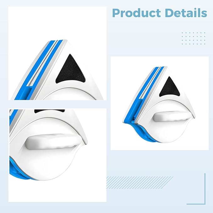 Double Sided Window Cleaner for 3-8 Mm Glass with Strong Attachment Fall Proof 6.3 X 4.9 in Simple to Use