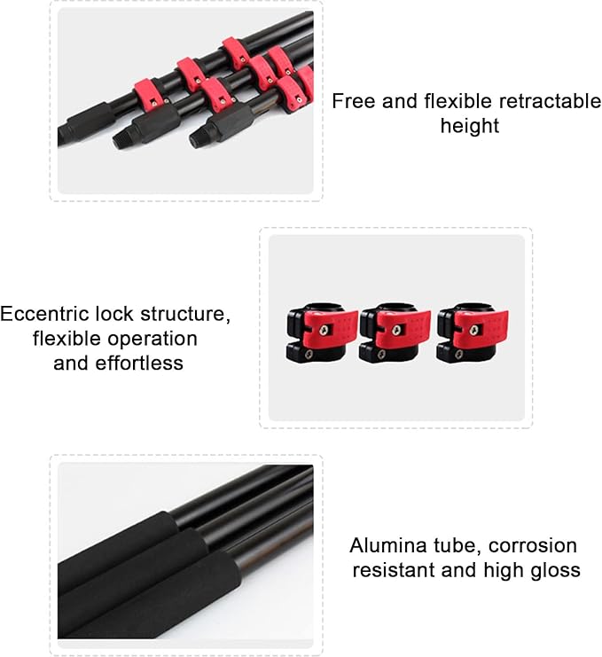 Photovoltaic Panels Cleaner Pole Kit with Water Fed Pole and Hose Window Glass and Solar Panels Cleaning Brush Equipment9M/30FT
