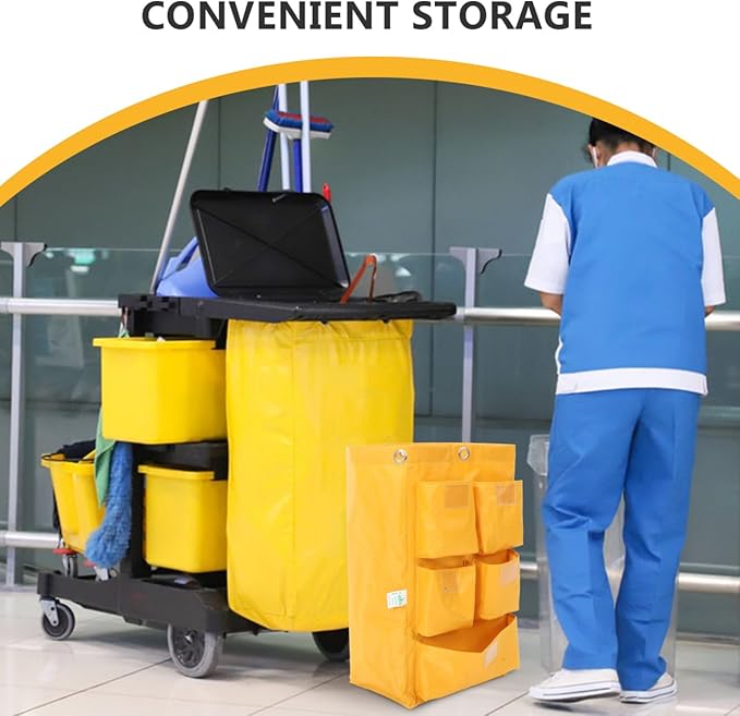 ABOOFAN Janitorial Bag Cleaning Cart Pouch Replacement Housekeeping Bag Trash Collecting Strong Versatile