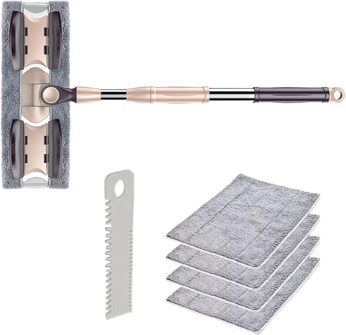 Easy to Use Extended Rectangular Mop for Home 360 Degree Dusting Microfiber Pad 133cm Handle Flat Floor Microfiber Mop