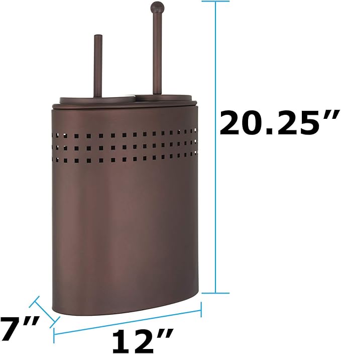 Blue Donuts Toilet Brush and Plunger Set with Holder Modern Oil Rubbed Bronze Bathroom Accessories Toilet Plunger and Toilet Bowl Brush Combo
