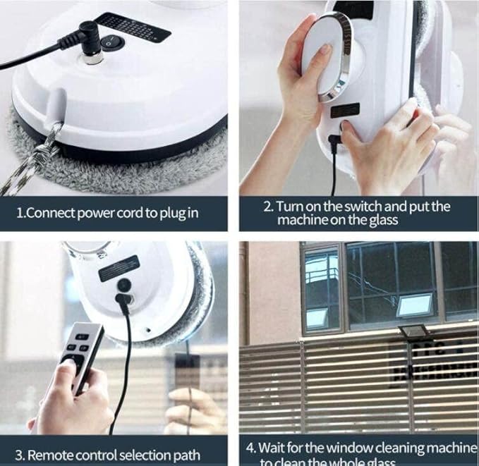 Window Robot CleanerVacuum Adsorption Cleaning System 5-Fold Anti-DropFully Automatic Electric Remote Control Glass Cleaning RobotOfficeShopHomeOffice Buildings