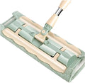 Flat Mop Stainless Steel Handle with Washable 3Mop Cloths Large Telescopic Floor Household Cleaning Tool(Green 4 Cloths)
