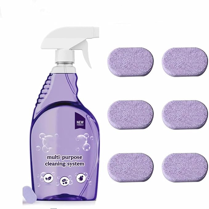 Clean Kitchen spray cleaner- Multi-purpose effervescent cleanerCleaners for Home Kitchen BathroomEasily solves all kinds of stains Cleaning tablets included (1Bottle+30PCS Tablets)
