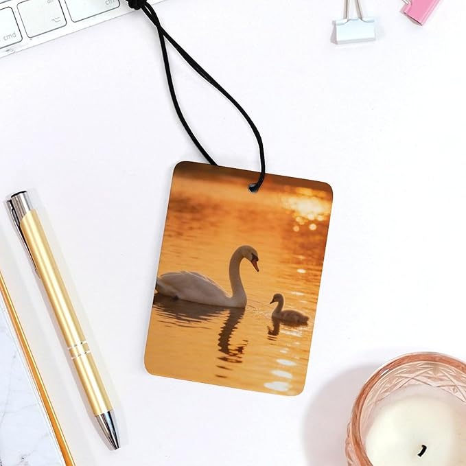 5PCS Car Air Freshener Hanging Personalized Double Sided Swan Cygnets Car Fresheners Long Lasting New Cars Scents Cute Automotive Freshies for Closets Drawers (tea)