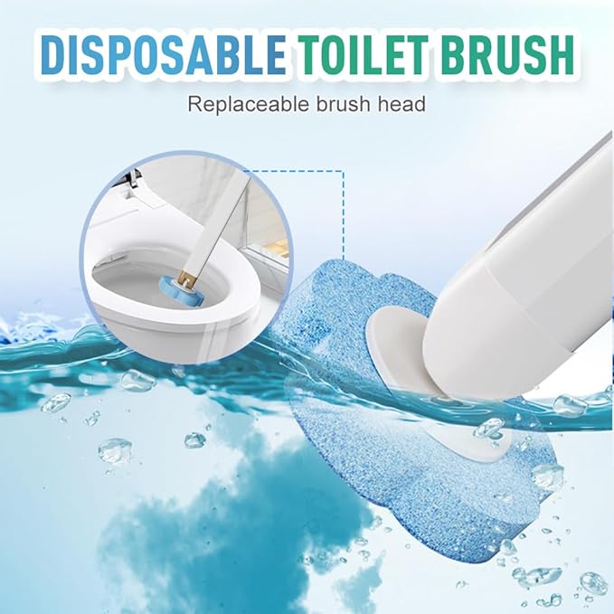 2025 Upgraded Disposable Toilet Cleaning System - 48PCS Pre-Soaked Toilet Brush &amp Holder Kit for Quick Bathroom &amp Sink Cleaning