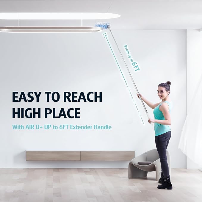 6ft Extendable Duster Handle with 40 Refills Compatible with Swiffer Duster Disposable Microfiber Dusting Pads for Home Cleaning Ceiling Fan Window Hard-to-Reach Areas