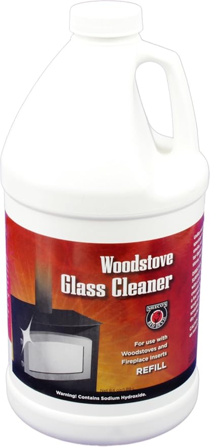 MEECO'S RED DEVIL 702 Wood Stove Glass Cleaner Refill - Removes Creosote Soot &amp Smoke from Wood Pellet Coal Stoves &amp Fireplace Inserts (64 fl oz) - Made in the USA