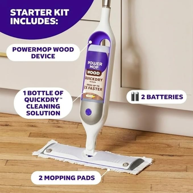 This Smart Floor Cleaning mop Comes with Two Replaceable mop Pads and is Suitable for Hardwood Floors and All Treated Floor Surfaces.
