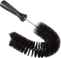Vikan 53729 Hook Brush - 14.17-Inch Curved BPA-Free Pipe Tube and Gutter Cleaner Compatible with Vikan Extension Poles Black