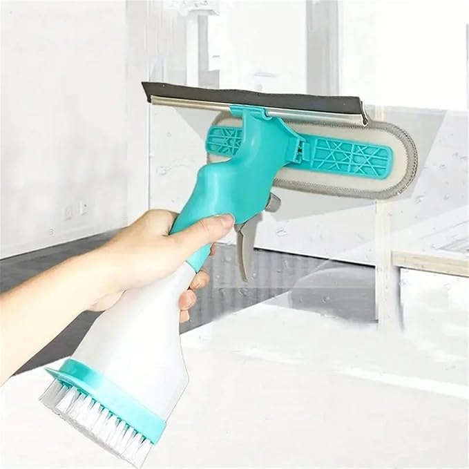 Glass Cleaner Kit: SprayCleaning Brush for Floors Walls Tiles Windows - Multifunctional