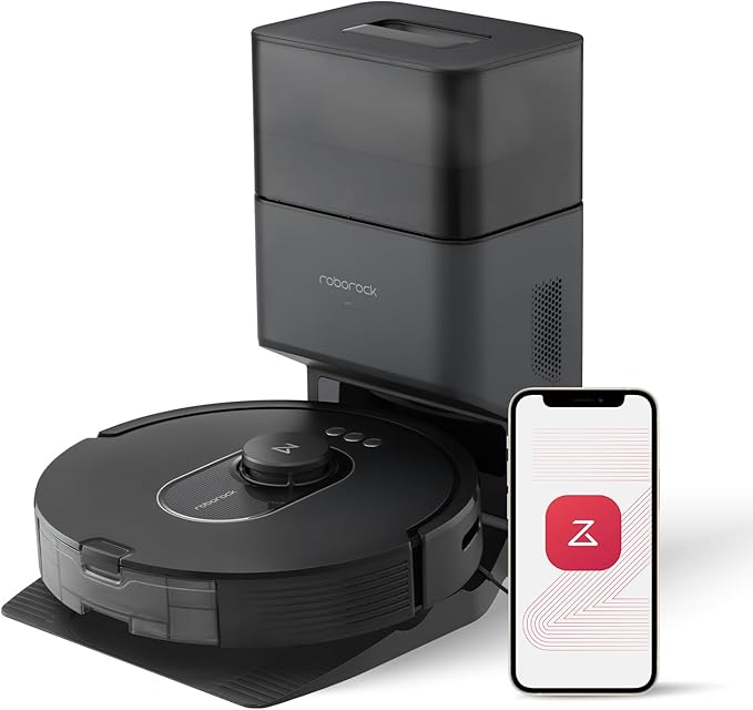 roborock Q5 Max+ Robot Vacuum with Self-Empty Dock Upgraded from Q5+ 5500 Pa Suction DuoRoller Brush Hands-Free Cleaning for up to 7 Weeks PreciSense LiDAR Navigation App &amp Voice Control