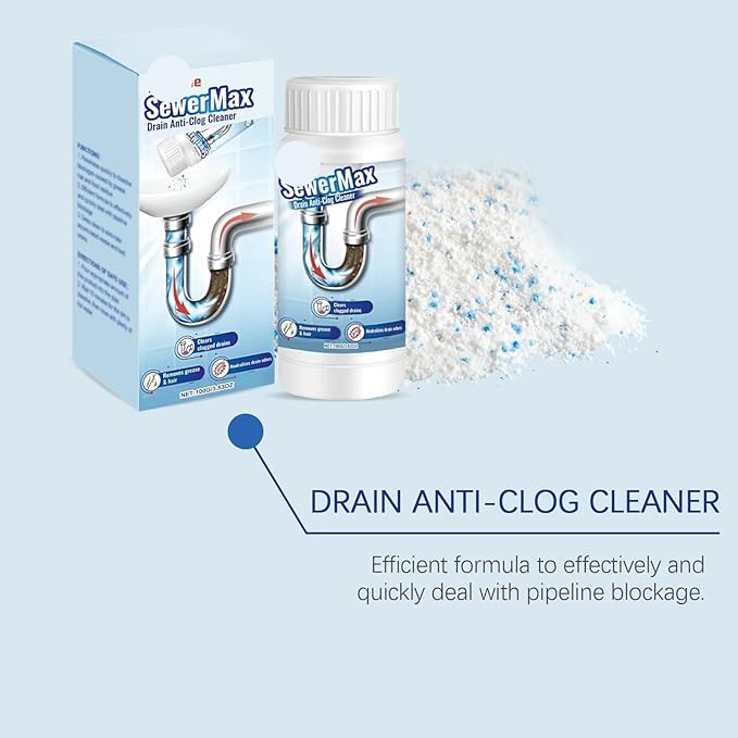 Drain Pipe Unclogging Cleaner - Rapidly Dissolve Hair Grease &amp Food Residue Prevent Blockages &amp Eliminate Odors(2PCS)