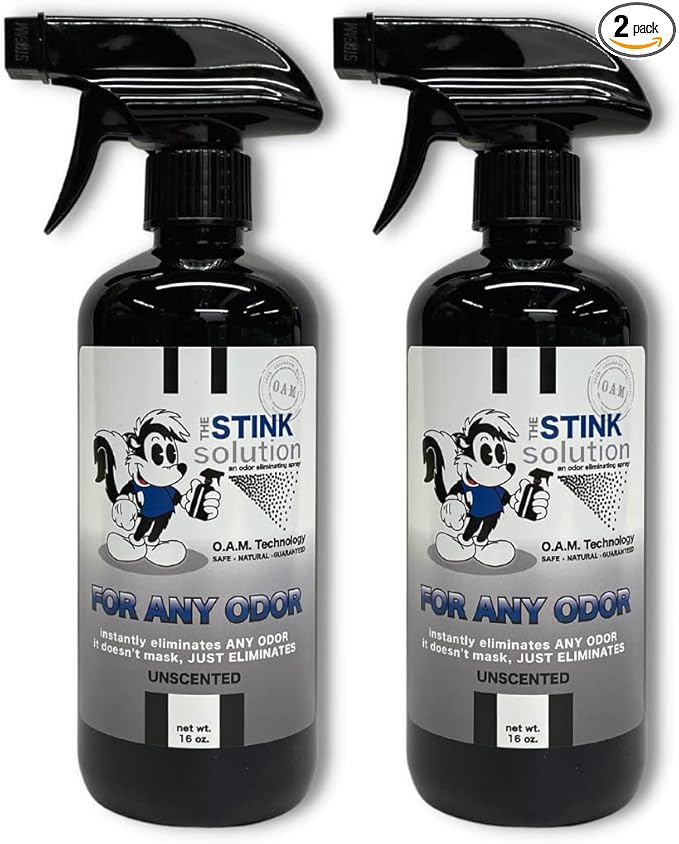 Unscented Odor Eliminating Spray with OAM. Eliminates all odors without using any fragrance. Completely Safe and incredibly effective. 2 16 oz Bottles