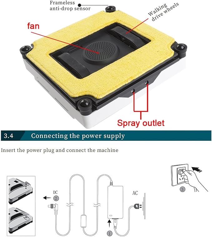 Window Cleaning Robot Square Window Cleaning Robot Electric Window Cleaning Machine Intelligent Magnetic Glass Cleaning Machine Window Cleaner Robot for Window Tiles Bathrooms