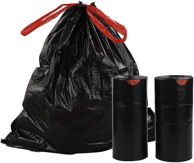 Teyyvn 6 Gallon Black Trash Bag Drawstring 220 Counts