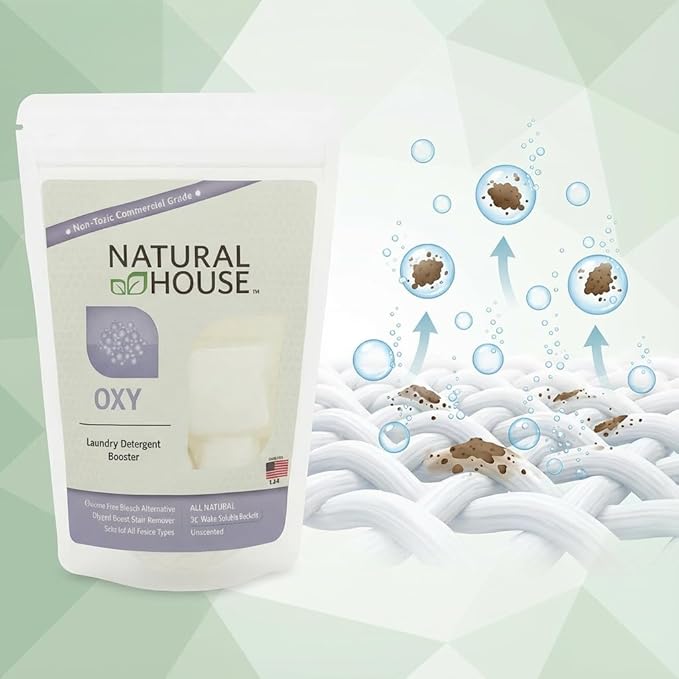 Natural House Oxy Boost - Probiotic Oxygen Whitener &amp Stain Remover Pods - Plant-Based - Color Safe - Fragrance Free - 120 Count