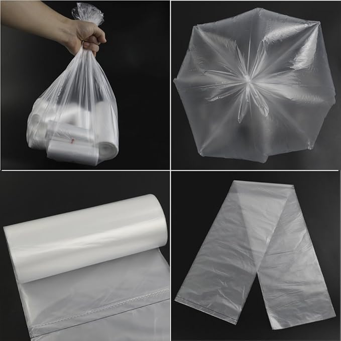 Vababa Clear 5 Gallon Garbage Bags Trash Bags 225 Counts