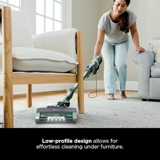 Shark Detect Ultralight Corded Stick Vacuum with Direction Detect and Self-Cleaning Brushroll Powerful Hair Pickup Ultra-Lightweight Crevice &amp Upholstery Tool Included Evergreen HZ752