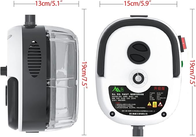 High Pressure Steam Cleaner 2500W Handheld High Temp Fast Heating Portable Cleaning Machine for Home Use Grout Tile Car Detailing Kitchen Bathroom with 3 Brush Heads