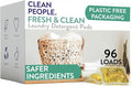 The Clean People Laundry Detergent Pods - Hypoallergenic Laundry Pods - Ultra Concentrated Recyclable Packaging Stain Fighting - Fresh Scent 96 Pack
