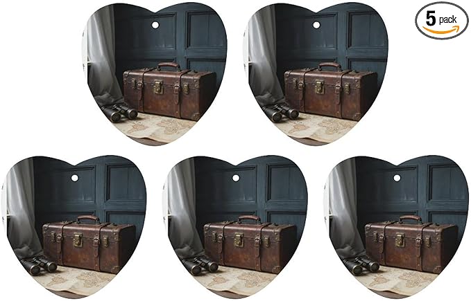 5PCS Car Air Freshener Hanging Personalized Double Sided Vintage Suitcase Car Fresheners Long Lasting New Cars Scents Cute Automotive Freshies for Closets Drawers (tea)