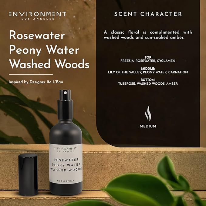 ENVIRONMENT Inspired by Designer Perfume IM L'Eau Room Spray 100ml Air Freshener (Rosewater | Peony Water | Washed Woods) Home Fragrance Accessories Room Perfume Room Deodorizer Cruelty-Free