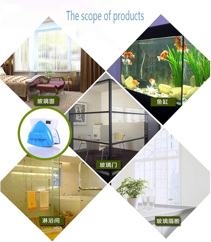 Window Cleaner Wipers Double-Sided Magnetic Window Cleaner Glass Cleaning Brush Glass Wiper Household Cleaning Tools with Anti-Falling Rope for High-Rise Double Glazed Windows Purple