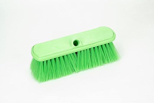 SPARTA Flo-Thru Heavy-Duty Deck Scrub Brush Nylon Bristled Boat and Floor Scrub Broom with Protective Bumper for Floors and Large Equipment Plastic 9.5 Inches Lime (Pack of 12)