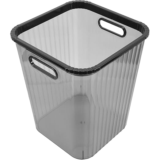 Trash Can Small Plastic Wastebasket Black Kitchen Bathroom Office Household Garbage Bin