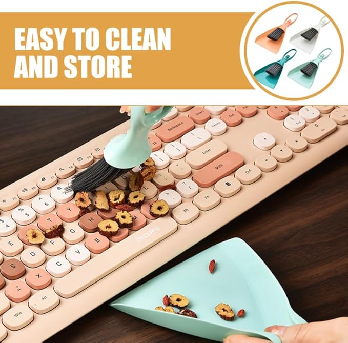 Cabilock Mini Dustpan and Brush Set 4 Sets Small Broom and Dustpan Set Desktop Cleaning Tool Accessories for Desktop Computer Keyboard Car Window