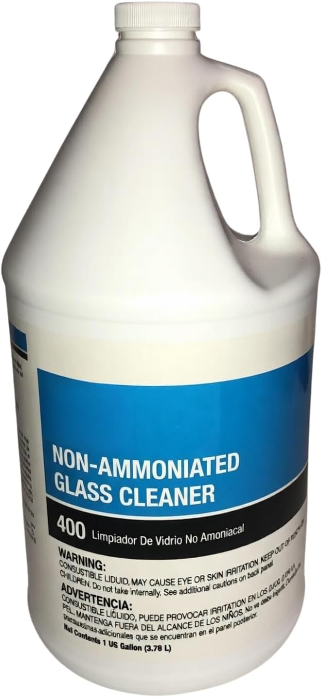 (2 Gallons) Glass and Window Cleaner | 128 Fl Oz 2 Jugs Ammonia Free Glass Cleaner Unscented Ready to Use Liquid Blue