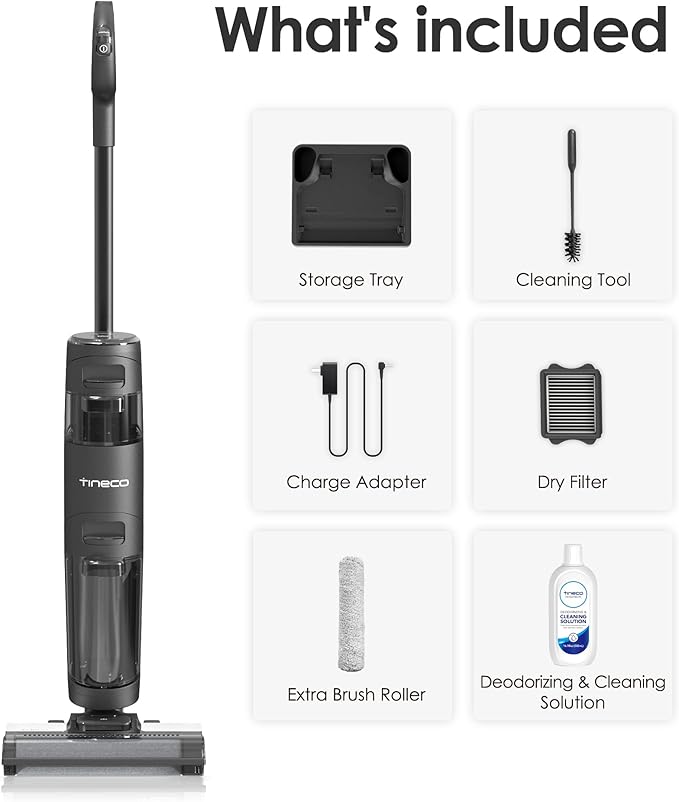 Tineco Floor ONE S3 Breeze Cordless Hardwood Floors Cleaner Lightweight Wet Dry Vacuum Cleaners for Multi-Surface Cleaning with Smart Control System