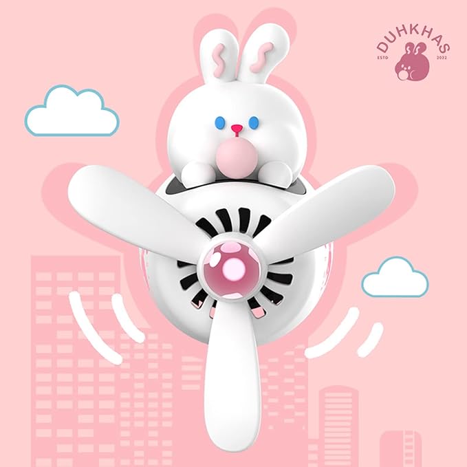 2 Pieces Car Air Fresheners Cute Bear Pilot Car Diffuser Propeller Air Outlet Vent Fresheners Suitable for Automotive Interior Decoration (Chubby)
