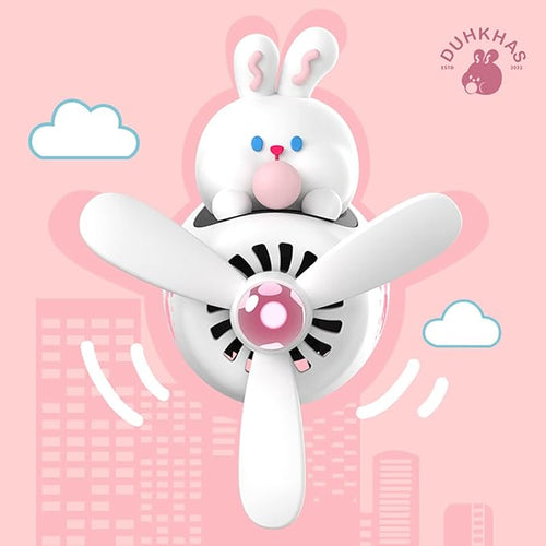 2 Pieces Car Air Fresheners Cute Bear Pilot Car Diffuser Propeller Air Outlet Vent Fresheners Suitable for Automotive Interior Decoration (Chubby)